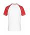 Homme T-shirt bicolore homme 160 g/m² Blanc/rouge 7188