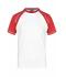 Homme T-shirt bicolore homme 160 g/m² Blanc/rouge 7188