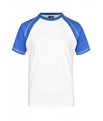 Homme T-shirt bicolore homme 160 g/m² Blanc/royal 7188