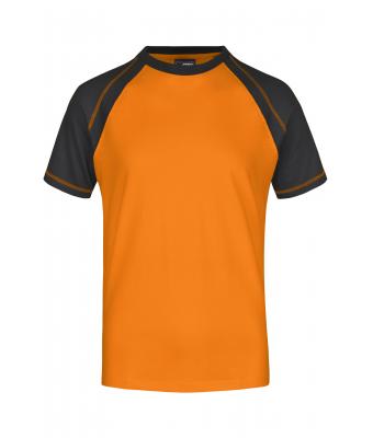 Homme T-shirt bicolore homme 160 g/m² Orange/noir 7188