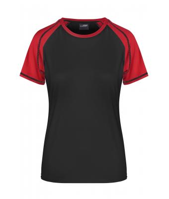 Ladies Ladies' Raglan-T Black/red 7189