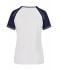 Femme Tee-shirt bicolore femme 160 g/m² Blanc/marine 7189