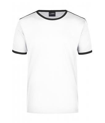 Homme Tee-shirt homme contrasté 160 g/m² Blanc/noir 7195