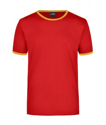 Homme Tee-shirt homme contrasté 160 g/m² Rouge/jaune d'or 7195