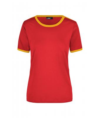 Damen Ladies' Flag-T Red/gold-yellow 7196
