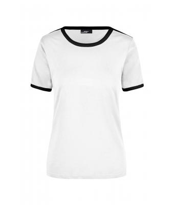 Femme Tee-shirt femme contrasté 160 g/m² Blanc/noir 7196