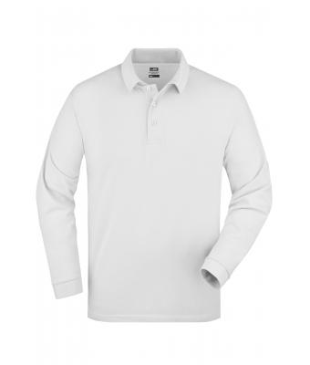 Unisexe Polo piqué manches longues homme Blanc 7200