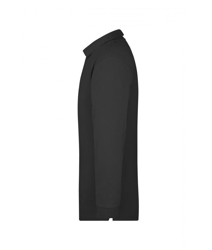 Unisexe Polo piqué manches longues homme Noir 7200