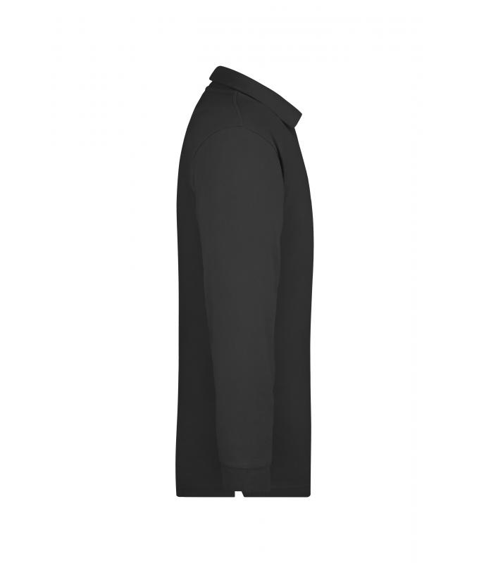 Unisexe Polo piqué manches longues homme Noir 7200