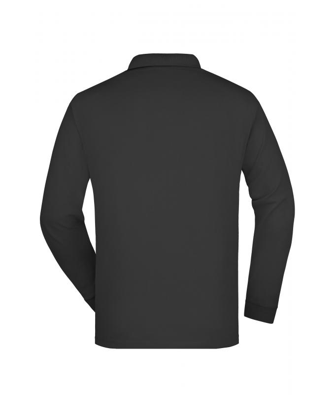 Unisexe Polo piqué manches longues homme Noir 7200