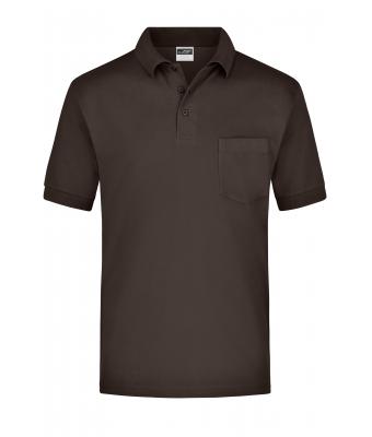 Heren Polo Piqué Pocket Bruin 7204