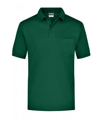 Heren Polo Piqué Pocket Donkergroen 7204