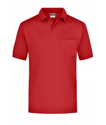 Heren Polo Piqué Pocket Rood 7204