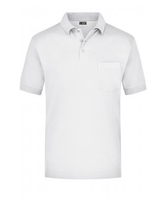 Heren Polo Piqué Pocket Wit 7204