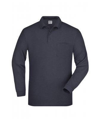 Herren Polo Piqué Long-Sleeved Anthracite 7994