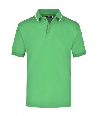 Homme Polo piqué avec liseré contrasté homme Vert-prairie/blanc 7207