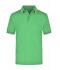 Homme Polo piqué avec liseré contrasté homme Vert-prairie/blanc 7207