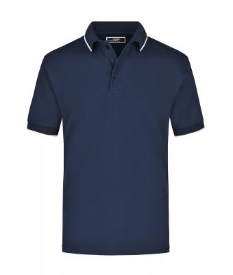 Homme Polo piqué avec liseré contrasté homme Marine/blanc 7207