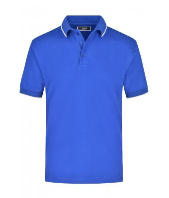Homme Polo piqué avec liseré contrasté homme Royal/blanc 7207