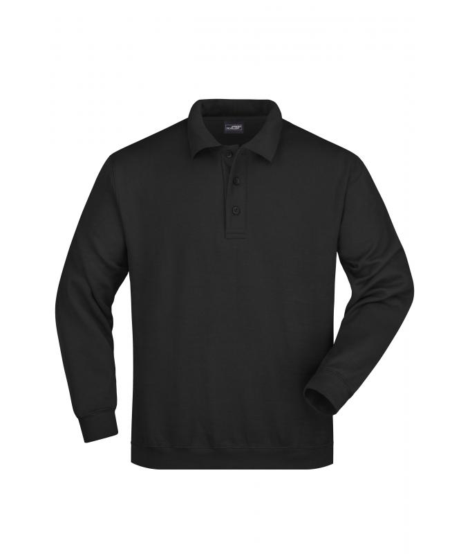 Unisex Polo-Sweat Heavy Black 7211