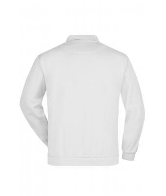 Unisexe Sweat-shirt col polo Blanc 7211