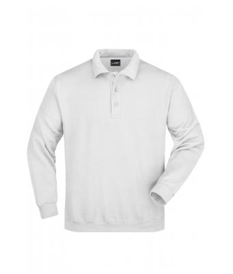 Unisexe Sweat-shirt col polo Blanc 7211