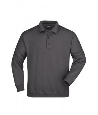 Unisexe Sweat-shirt col polo Carbone 7211