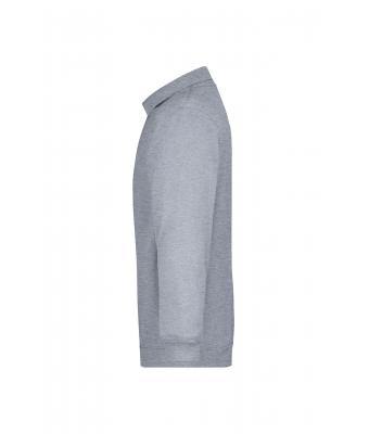 Unisexe Sweat-shirt col polo Gris-chiné 7211