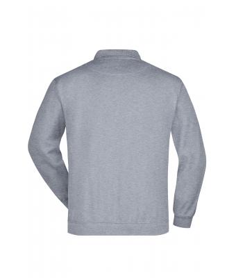Unisexe Sweat-shirt col polo Gris-chiné 7211