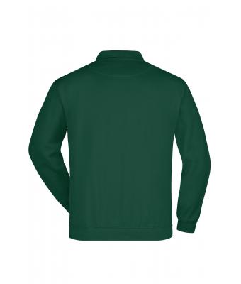 Unisexe Sweat-shirt col polo Vert-foncé 7211