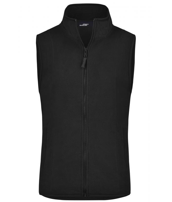 Ladies Girly Microfleece Vest Black 7220