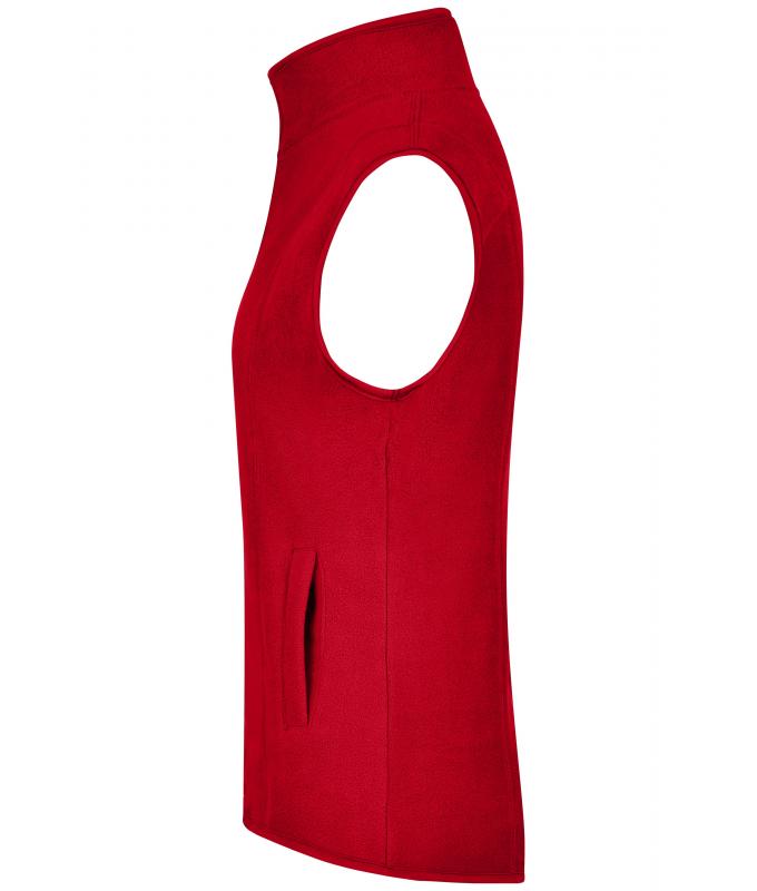 Ladies Girly Microfleece Vest Red 7220