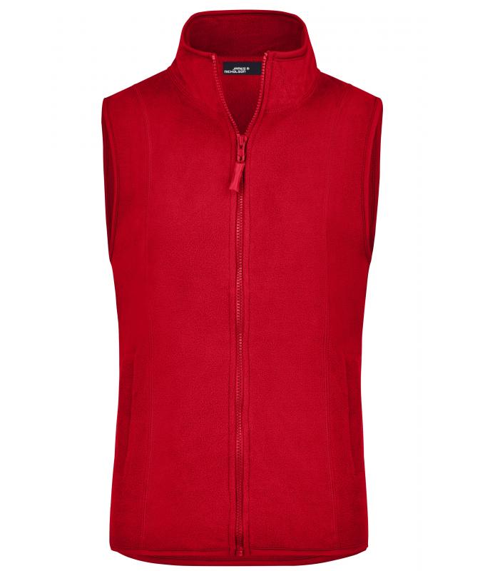 Ladies Girly Microfleece Vest Red 7220