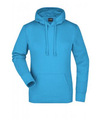 Dames Ladies' Hooded Sweat Turquoise 7223