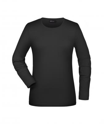 Femme T-shirt stretch femme manches longues Noir 7226