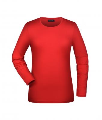 Femme Tee-shirt stretch femme manches longues Rouge 7226