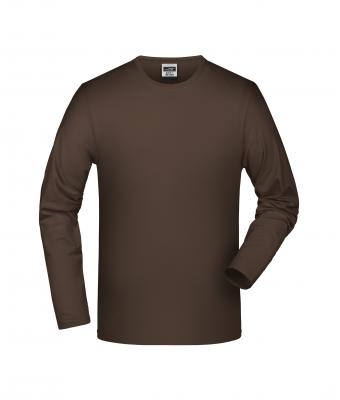 Heren Elastic-T Long-Sleeved Bruin 7228