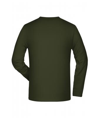 Heren Elastic-T Long-Sleeved Olijf 7228