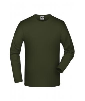 Heren Elastic-T Long-Sleeved Olijf 7228