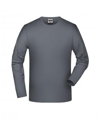 Men Elastic-T Long-Sleeved Mid-grey 7228