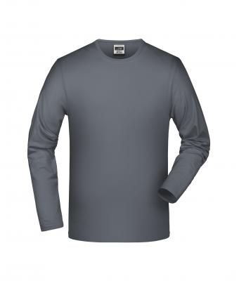 Heren Elastic-T Long-Sleeved Middengrijs 7228