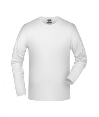 Heren Elastic-T Long-Sleeved Wit 7228