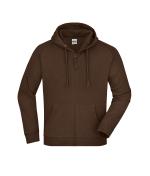Unisexe Sweat-shirt zippé avec capuche Marron 7231
