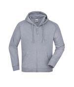 Unisexe Sweat-shirt zippé avec capuche Gris-chiné 7231