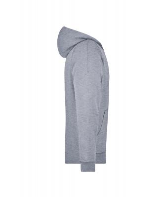 Unisexe Sweat-shirt zippé avec capuche Gris-chiné 7231