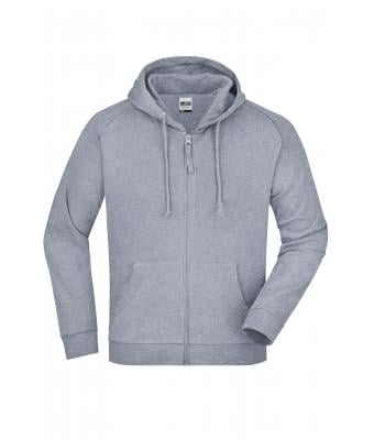 Unisexe Sweat-shirt zippé avec capuche Gris-chiné 7231