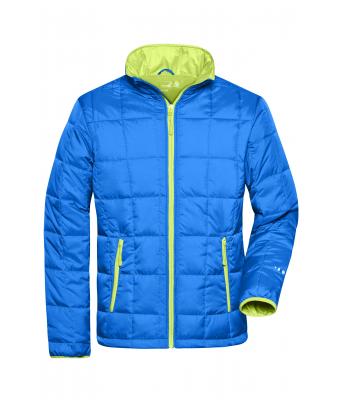 Men Men's Padded Light Weight Jacket Aqua/lime-green 7912