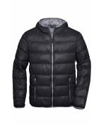 Homme Veste duvet à capuche homme Noir/gris 8103