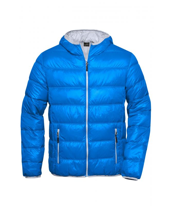 Homme Veste duvet à capuche homme Bleu/argent 8103