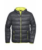 Homme Veste duvet à capuche homme Carbone/jaune-acide 8103
